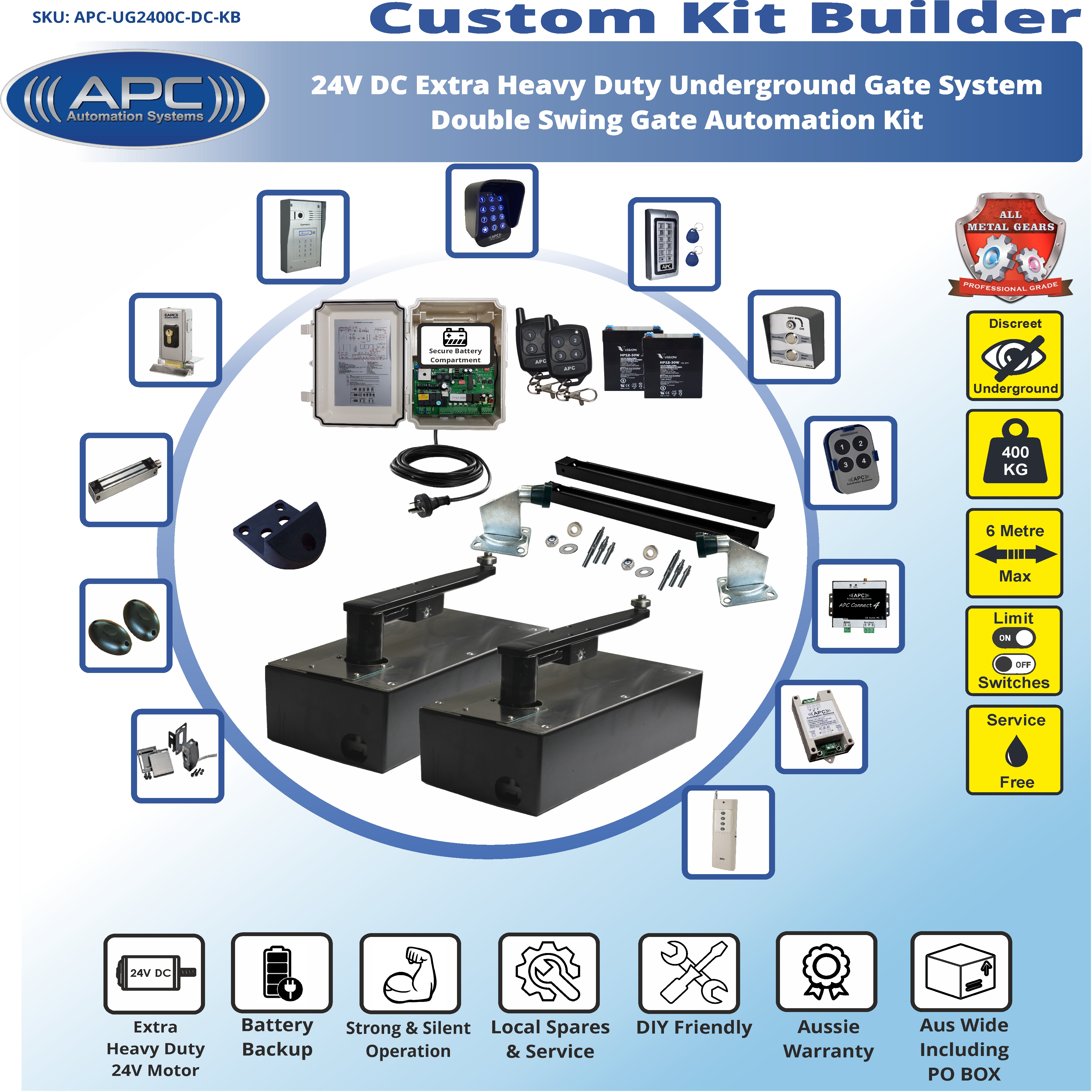 Swing Gate Opener, Remote Controls, Automatic Motorized System